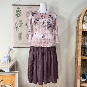 Y2k Purple Beaded Skirt Witchy Gloomy Coquette Forest Fairy Whimsigoth L